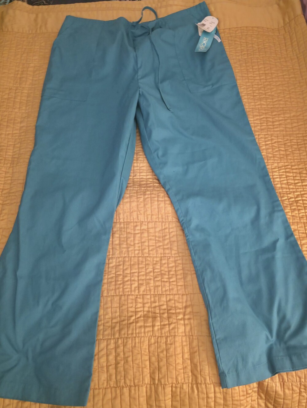 Cherokee Teal Drawstring Unisex Scrub Pants